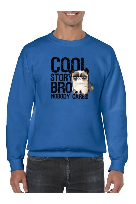 Nobody Cares! Grumpy Cat Sweatshirt Men -T-Line Designs, Male Large