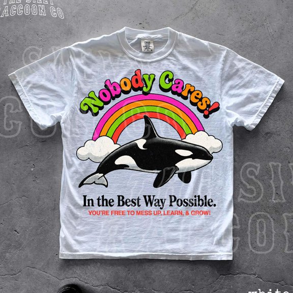 Nobody Cares Optimistic Nihilism Shirt Funny Motivational Tee Existential Crisis Retro Aes
