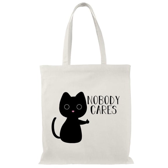 Nobody Cares Tote Bag - Smartprints Designs, One Size Cotton Canvas Tote Bag