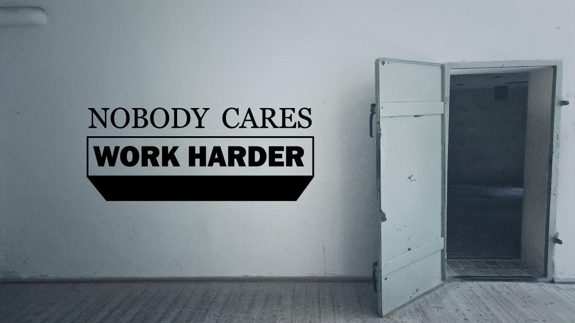 Nobody Cares Work Harder Fitness Workout Success Motivation Quotes Wall Decal Fitness Healthy Lifestyle for Girls / Boys Gym Home Sports Room Decor Vinyl Wall Art Sticker Decoration Size (35x40 inch)