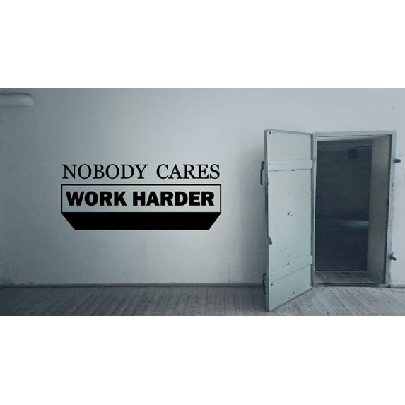 Nobody Cares Work Harder Fitness Workout Success Motivation Quotes Wall Decal Fitness Healthy Lifestyle for Girls / Boys Gym Home Sports Room Decor Vinyl Wall Art Sticker Decoration Size (27x30 inch)