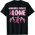 thumbnail image 1 of Nobody Fights Alone Turtles Pink Breast Cancer Awareness T-Shirt, 1 of 4