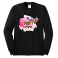 thumbnail image 1 of Nobody Fights Alone Watercolor Sparkles Breast Cancer Awareness Mens Long Sleeve Shirt, Black, XX-Large, 1 of 4