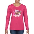 thumbnail image 1 of Nobody Fights Alone Watercolor Sparkles Breast Cancer Awareness Womens Graphic Long Sleeve T-Shirt, Fuschia, Small, 1 of 5