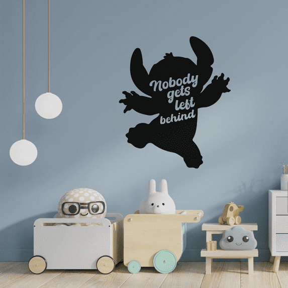 Nobody Gets Left Behind Experiment 626 Quote Stitch Silhouette Vinyl Wall Sticker Wall Decal Wall Art Décor Home Room Kids Room Boys Girls Room Lilo 626 Living Room Decoration Size (10x8 inch)