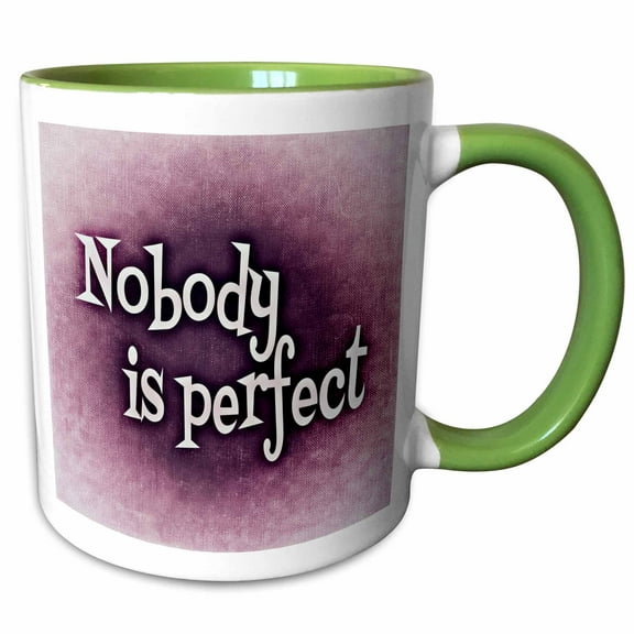 3drose, Nobody Is Perfect, 15oz Two-tone Green Mug