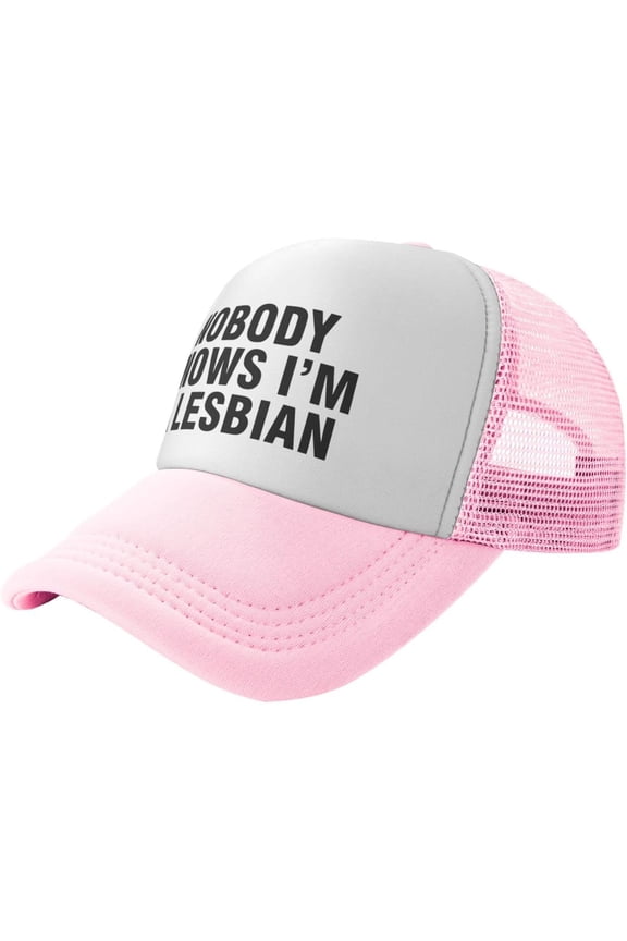 Nobody Knows I'm A Lesbian Hat Gay Pride LGBT Hat Trucker Hat Mesh Baseball Cap Sun Hat
