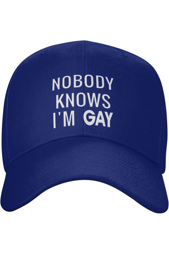 Nobody Knows Iu2019m Gay Baseball Cap Summer Sun Hat Gift Women Trucker Hat Snapback Hat Men Dad Hat Black