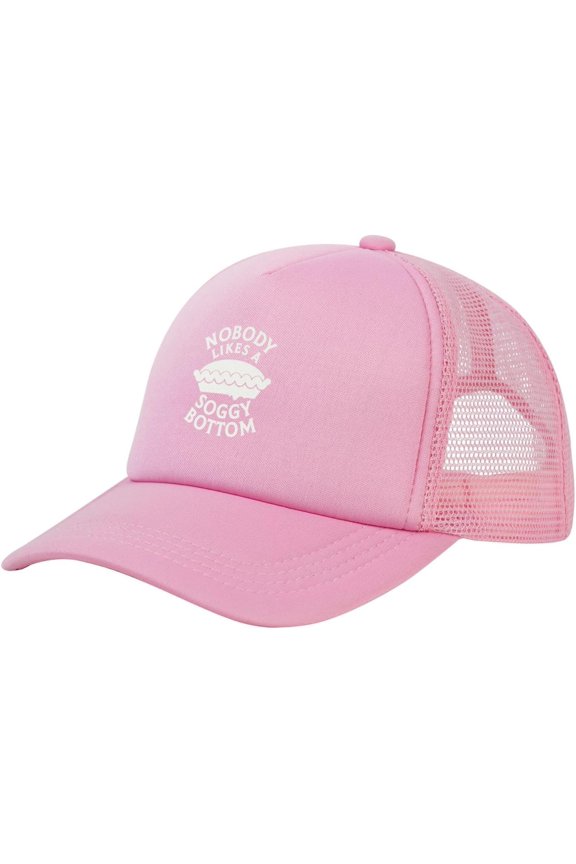 Nobody Likes A Soggy Bottom Mesh Back Hat for Men Women Adjustable Funny Baseball Cap Black Dad Hat