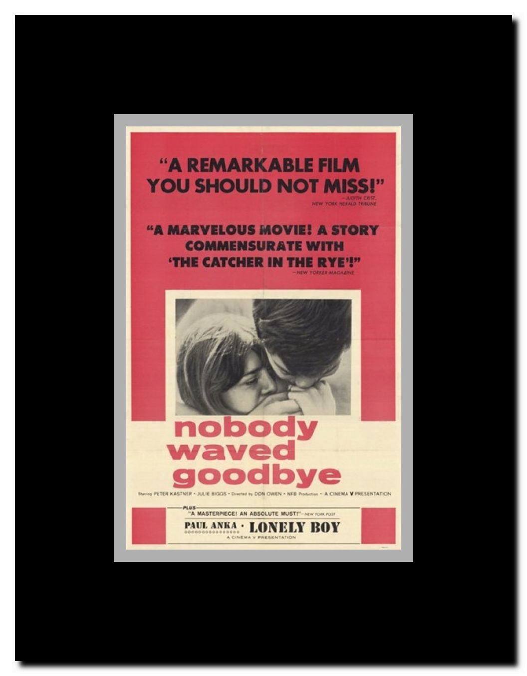 Nobody Waved Goodbye Framed Movie Poster