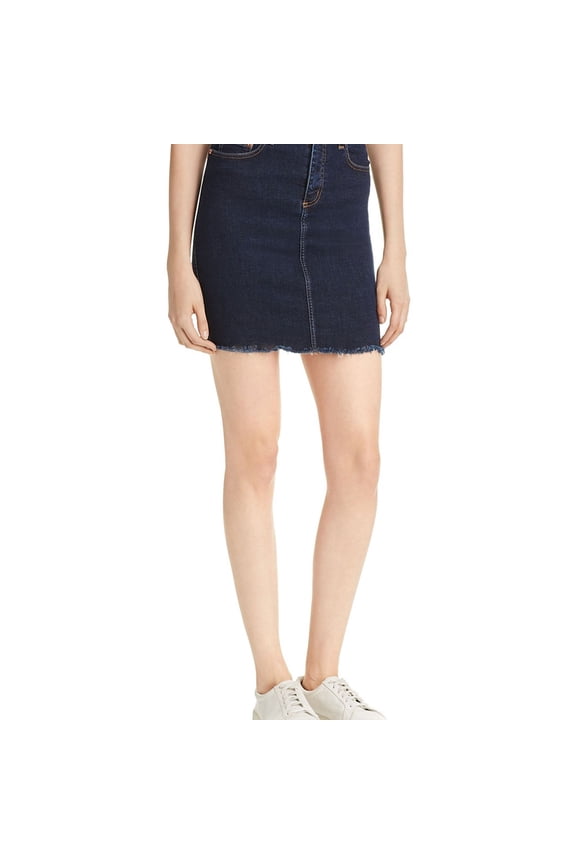 Womens Cult Denim Skirt, Blue, 30