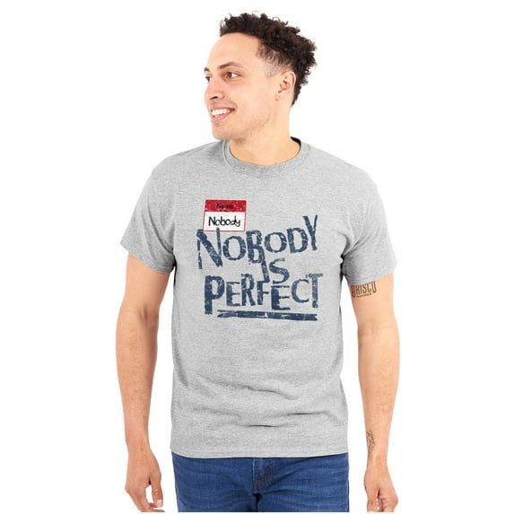 Nobody is Perfect Saying Sarcastic Plus Size Crewneck Graphic Tee Shirt Brisco Brands 2X