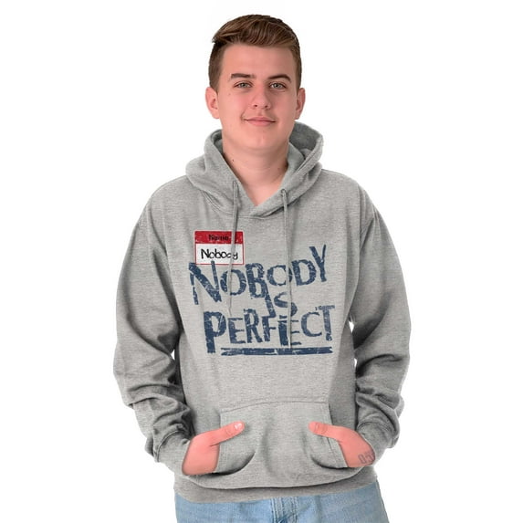 Nobody is Perfect Saying Sarcastic Unisex Plus Fleece Graphic Hoodie Brisco Brands 5X