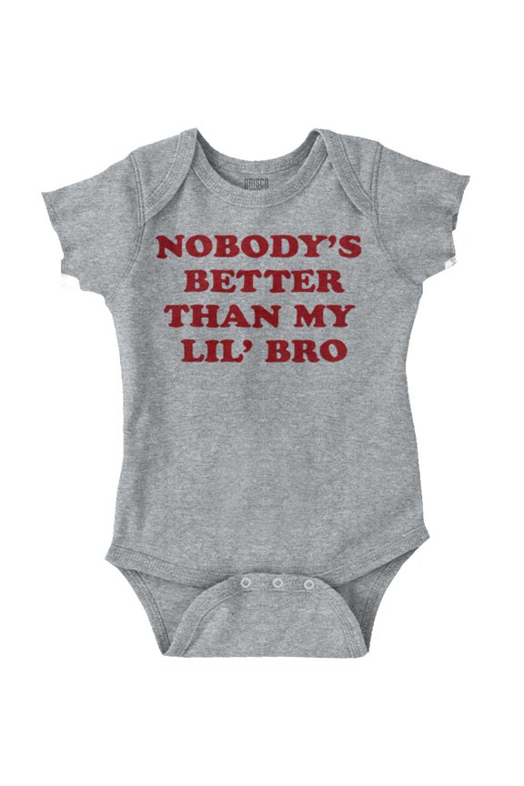 Nobody's Better Than My Lil Bro Cute Romper Boys or Girls Infant Baby Brisco Brands NB