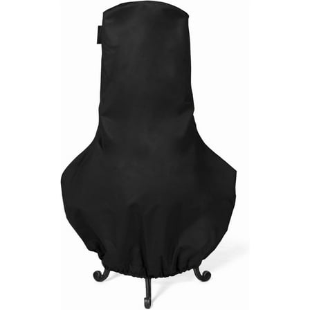 Nobranded Chiminea Cover - Heavy-Duty Polyester, Weather Resistant, Drawcord Hem, Grill and Heating, 24DIAMETER x 40H, Ripstop Black