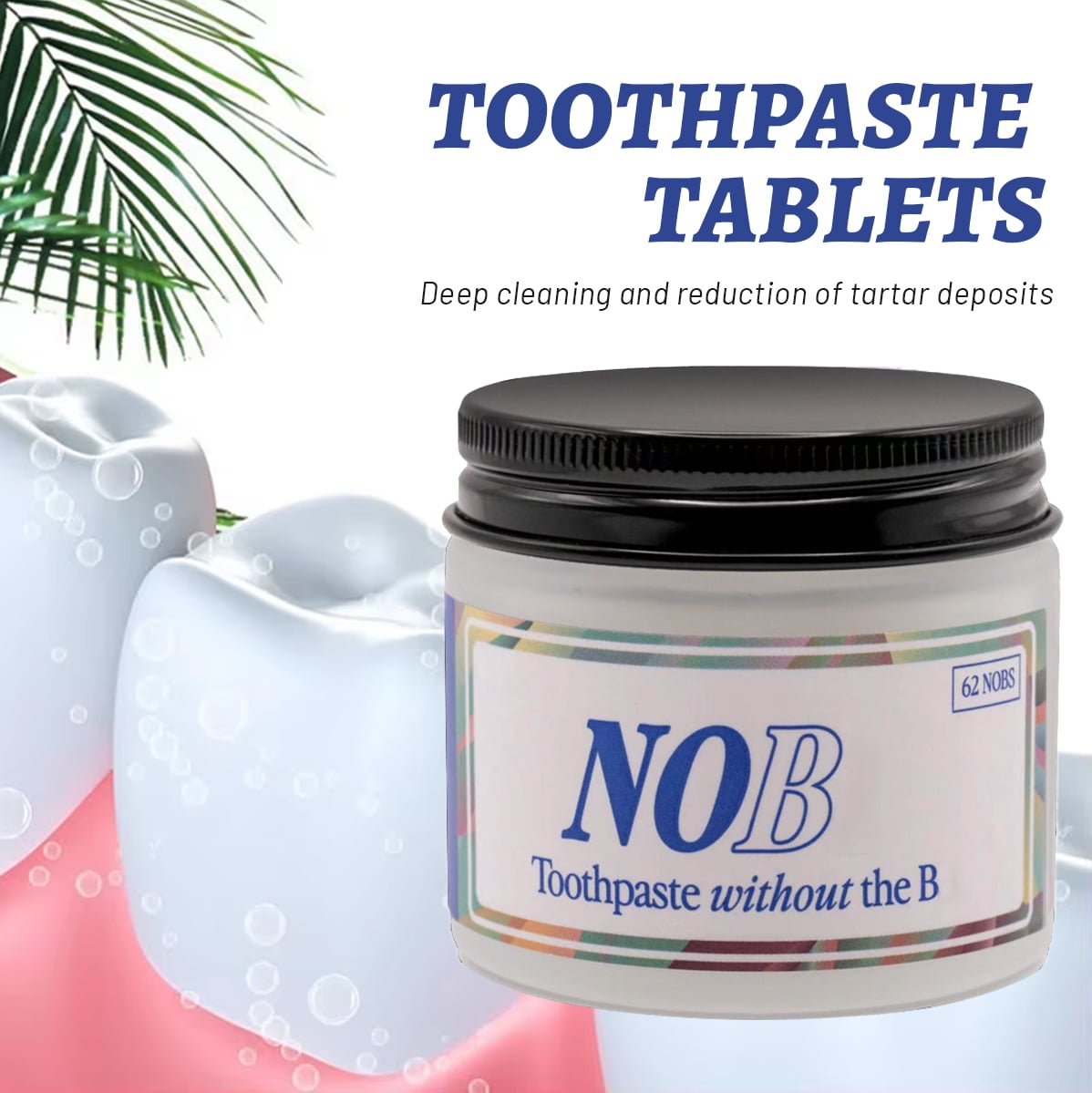 Nobs Toothpaste Tablets for Cleaning Teeth and Removing Stains Fluoride