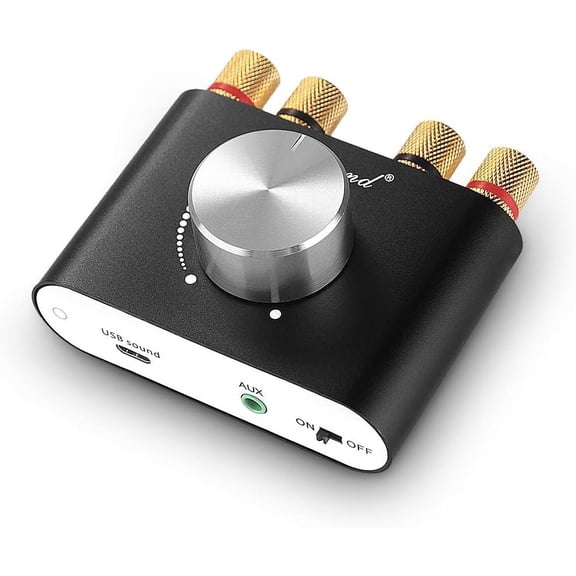 Nobsound Mini 5.0 Power Amplifier, Stereo Hi-Fi Digital Amp 2.0 50Wx2 with AUX/USB/ Input, Receiver, PC Sound Card with Power (Black)