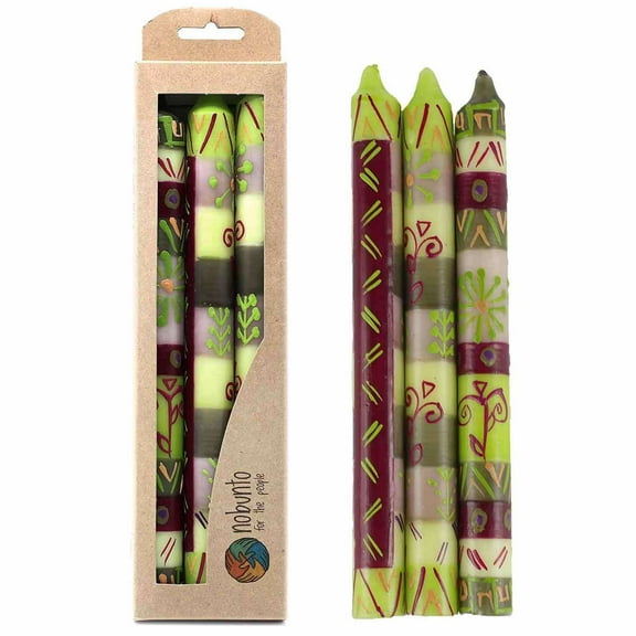 Nobunto PCGB1KIL Handmade & Fair Trade Hand Painted Candles in Kileo Design with Three Tapers
