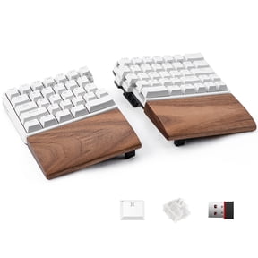 NocFree Wireless Split Mechanical Keyboard Linear RGB Lighting Foam with Wooden Wrist Rest