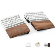 NocFree Wireless Split Mechanical Keyboard Tactile RGB Lighting Foam with Wooden Wrist Rest