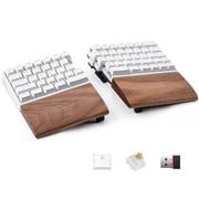 NocFree Wireless Split Mechanical Keyboard Tactile RGB Lighting Foam with Wooden Wrist Rest
