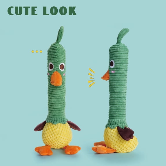 Nocciola 2-in-1 Squeaky Duck Dog Toy, Christmas gift,Cute Stuffed Dog Toys with Large Durable Rubber Squeaky Core for Aggressive Chewers
