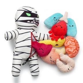 Nocciola 9-in-1 Zombie Plush Squeaky Dog Toys, Mummy Toys, Stimulating Puzzle Toy with 8 Organ-Shaped Plush Toys, Halloween gift, Stuffed Toys for Small Medium Dogs