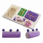 Nocciola Blueberry Swiss Roll Dog Enrichment Toy, Snuffle Mat with Crinkle Paper, Interactive Hide and Seek Toy for Small Medium Dogs, Dog Birthday Gift