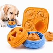Nocciola Treat Dispensing Dog Toy Set, Lickable Slow Feeder & Freezable Treat Molds, Long-Lasting Rubber Dog Chew Toy, Anxiety Relief for Aggressive Chewers