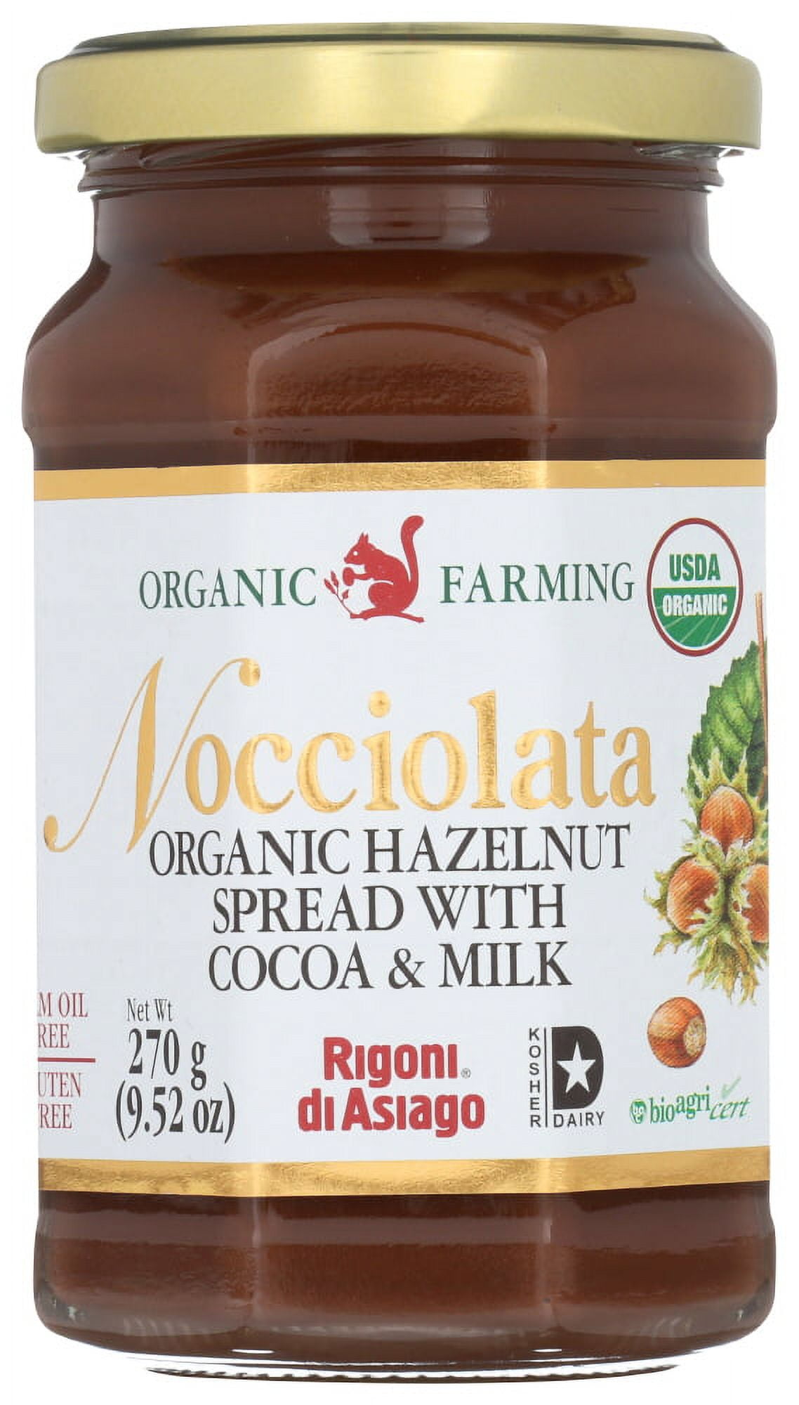 Nocciolata Organic Spread Hazelnut, 9.52 oz