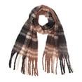 thumbnail image 1 of Nochalofo Scarf for Women Thermal Scarf for Fall Winter Scarf Classic Tassel Plaid Scarf Warm Soft Chunky Large Blanket Wrap Shawl Scarves 1 Pack Warm Scarf Coffeeone Size, 1 of 4