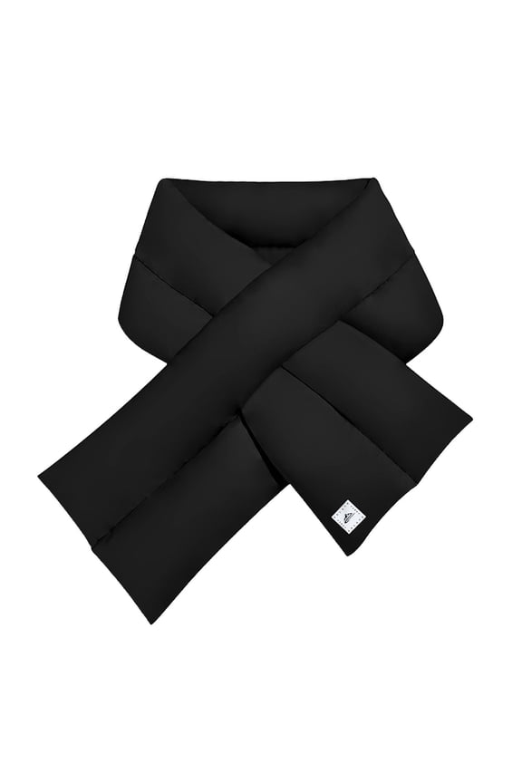 Scarf for Women Adult Winter Solid Neck Outdoor Windproof And Warm Down Cotton Scarf Blackone Size