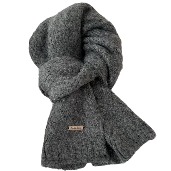 Nochalofo Scarf for Women Casual Fashion Wool Scarf Warm Mix High End Knitwear Dark Grayone Size