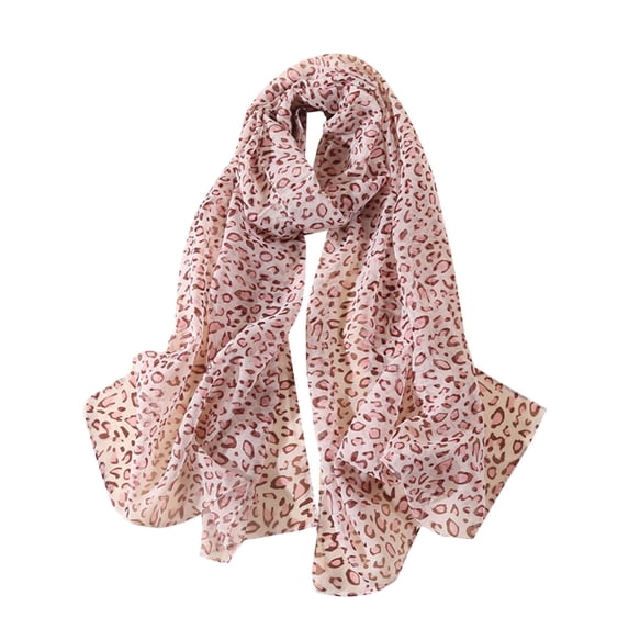 Nochalofo Scarf for Women Classic Leopard Print Chiffon Scarf Thin Shawl Pinkone Size