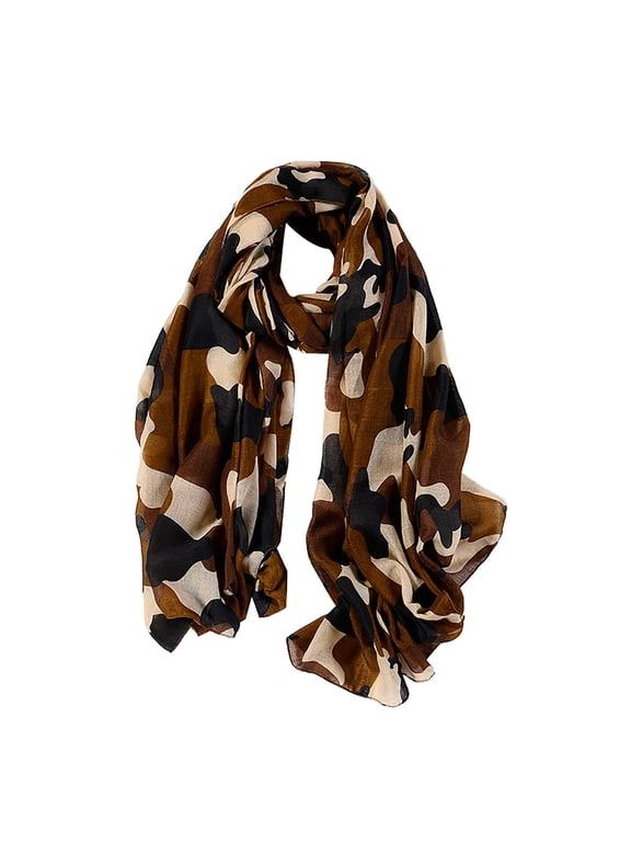 Nochalofo Scarf for Women Fashion Camouflage Shawl Pashmina Stole Scarf Scarves Brownone Size