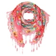 thumbnail image 1 of Nochalofo Scarf for Women Lace Tassel Floral Multicolor Print Hollow Scarf Shawl Wraps Scarves Fone Size, 1 of 3