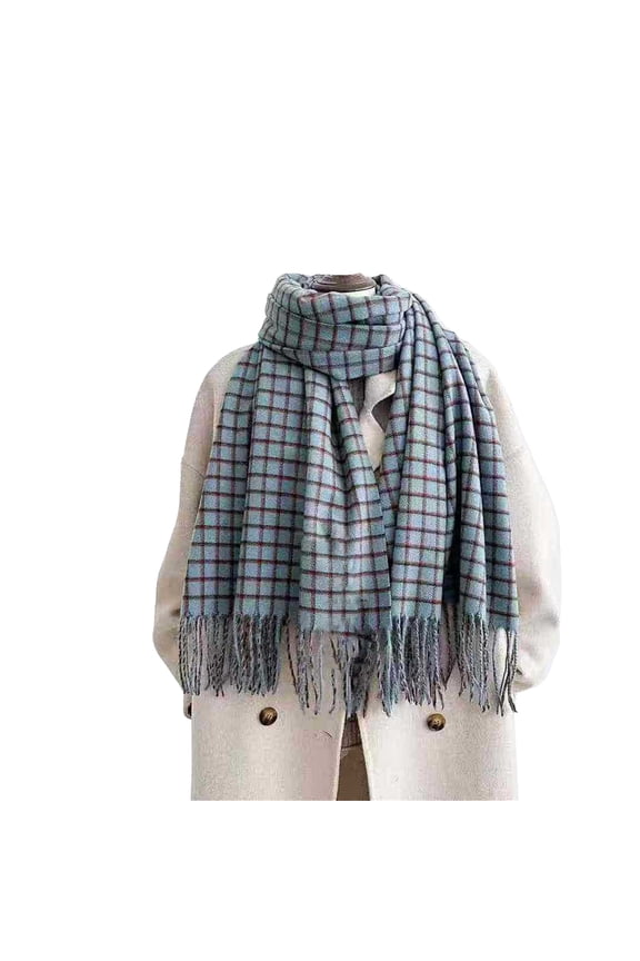 Scarf for Women Ladies' Autumn And Winter Style Long Length Thickened Warm Purpose Shawl And Warm Scarf Sky Blueone Size