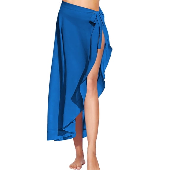 Nochalofo Scarf for Women Sarong Ruffle Tie Swimsuit Cover Up Skirt Chiffon Beach Wrap Long Bathing Suit Cover