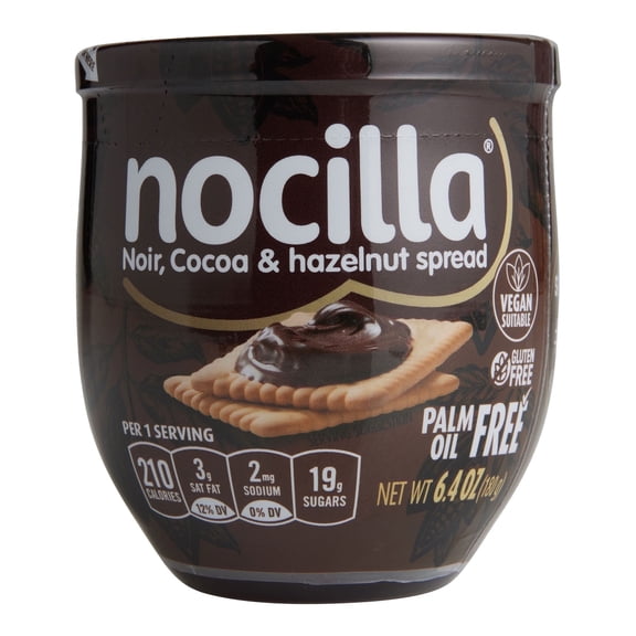 Nocilla Noir Dark Chocolate and Hazelnut Spread 6.4 oz. Pack of 4