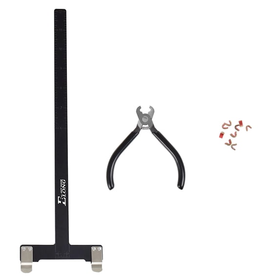 Nocking Plier Sets with 4 String Nock Points, Archery Bow Square T Shape Measurement for Recurve Bow Compound Bow Black