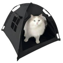 Nockovi Black Cat Tent Cat's Nest、Small Dog House, Portable Indoor/Outdoor Pet Tent for Cats, Puppies and Other Small Animals