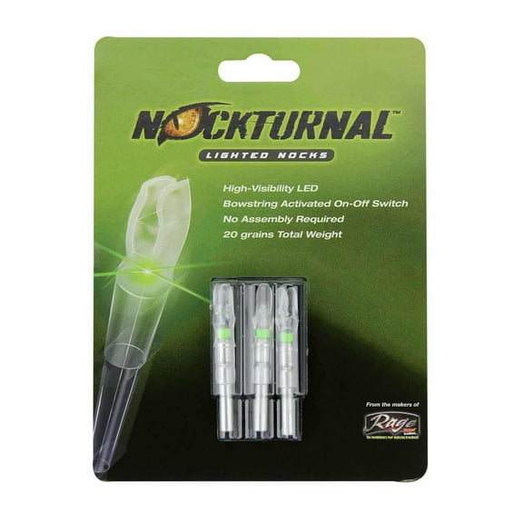 Nockturnal Lighted Nocks Model-S Green 3pk NT-205