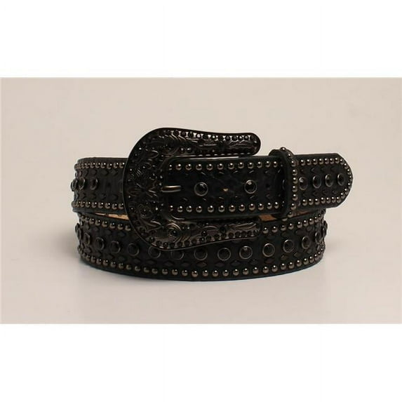 Nocona Belt Co. Women's Rhinestone Studded Leather Black