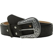 Nocona Belt N3499701-S 1.5 in. Womens Scroll Large Round Concho Belt, Black - Small