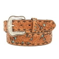 thumbnail image 1 of Nocona Boots Mens  Floral withTurq Inlay Belt 34 Brown, 1 of 1
