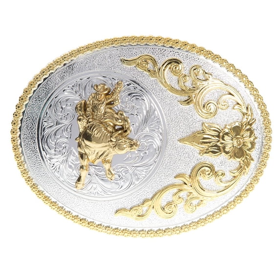 Nocona Silver Gold Bull Rider Belt Buckle 3756441
