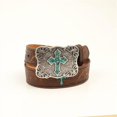 thumbnail image 1 of Nocona® Children's Embossed Painted Cross Brown Leather Belt N4438802, 1 of 2