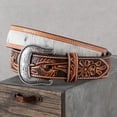 thumbnail image 1 of Nocona Cowhide Floral Tooled Belt, 1 of 1