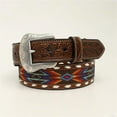 thumbnail image 1 of Nocona Men's Leather Laced Embossed Multi Colored Belt N210002697, 1 of 1