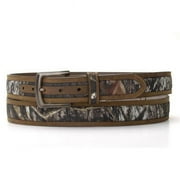 Nocona Men's Brown Leather Belt with Camo Center Inlay N24362222